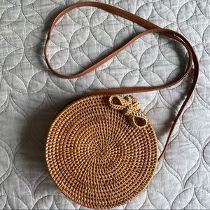 Indio Tan Round Woven Purse